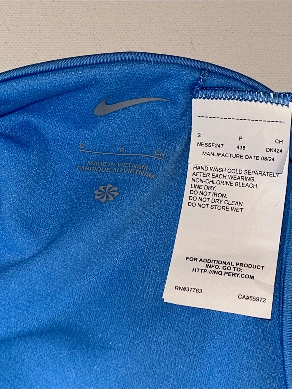 Nike Swim Bikini Bottom Womens S Essential Hipster blue liner NWT $44